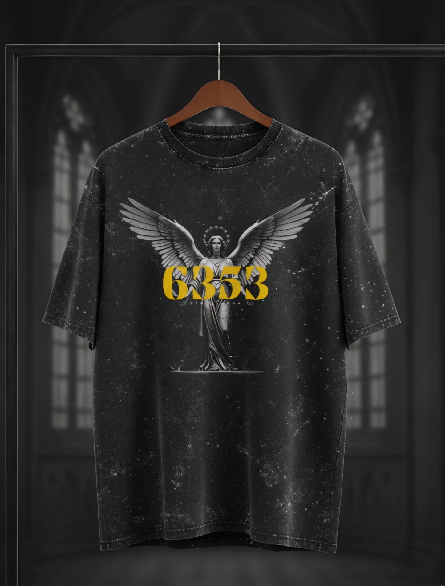 Angel 6353 Graphic Acid-Wash Oversized Tee For Men & Women