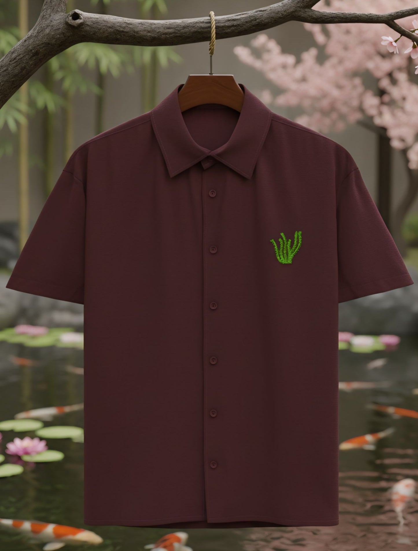 Koi Fish Printed Oversized Shirt For Men