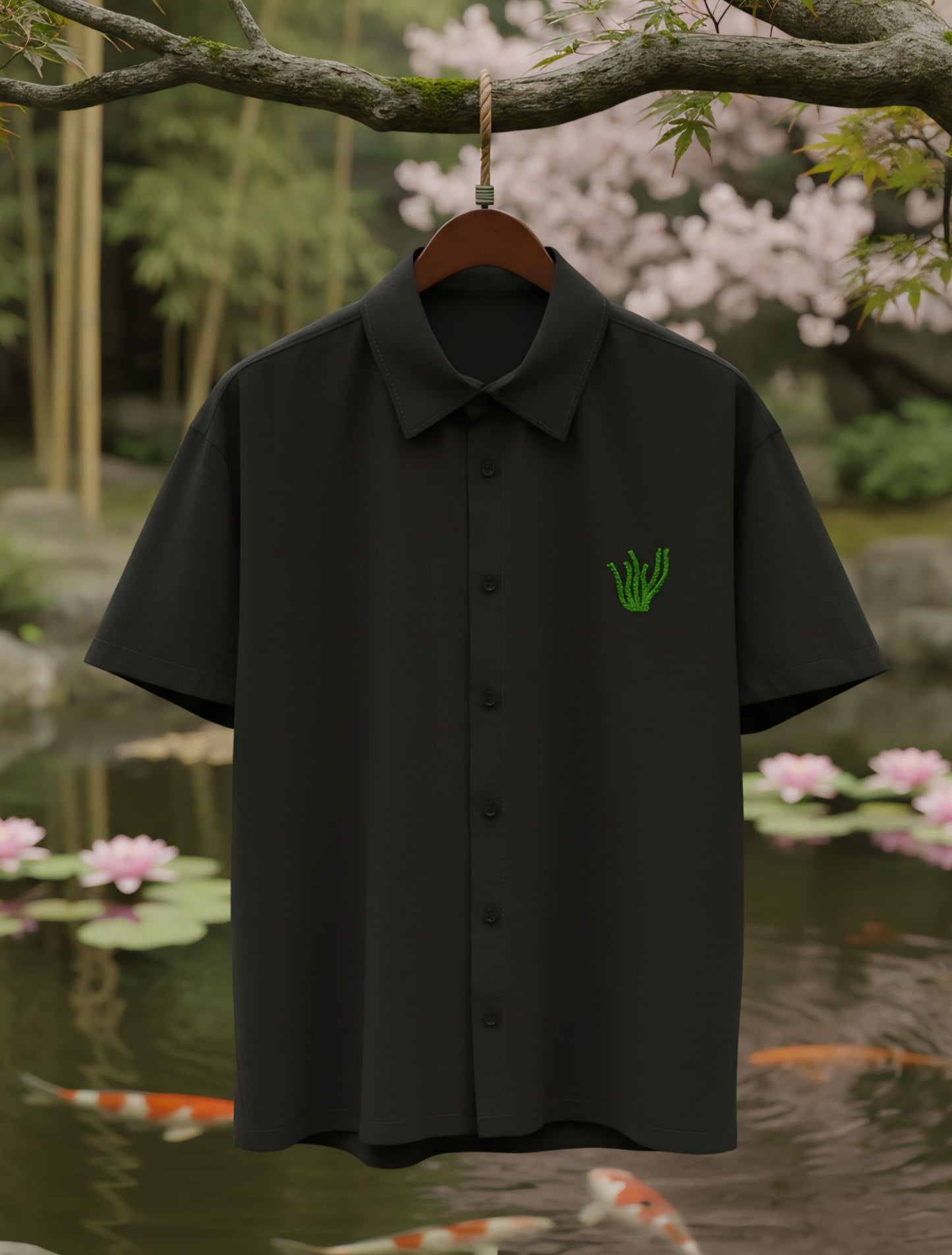 Koi Fish Printed Oversized Shirt For Men