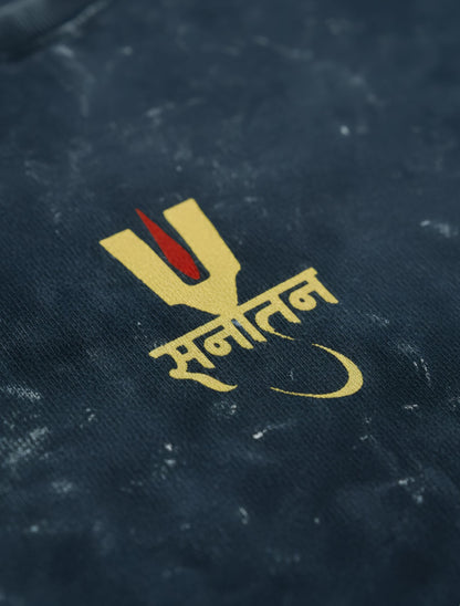 Sanatan Vibe Acid-Washed Oversized Tee For Men