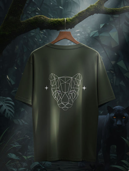 6353 Geometric Lepord Style Oversized Tee For Men & Women