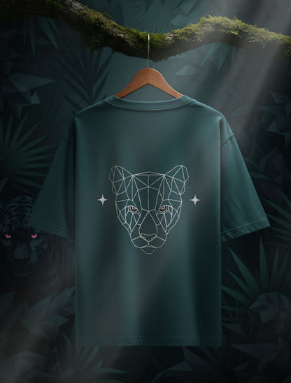 6353 Geometric Lepord Style Oversized Tee For Men & Women