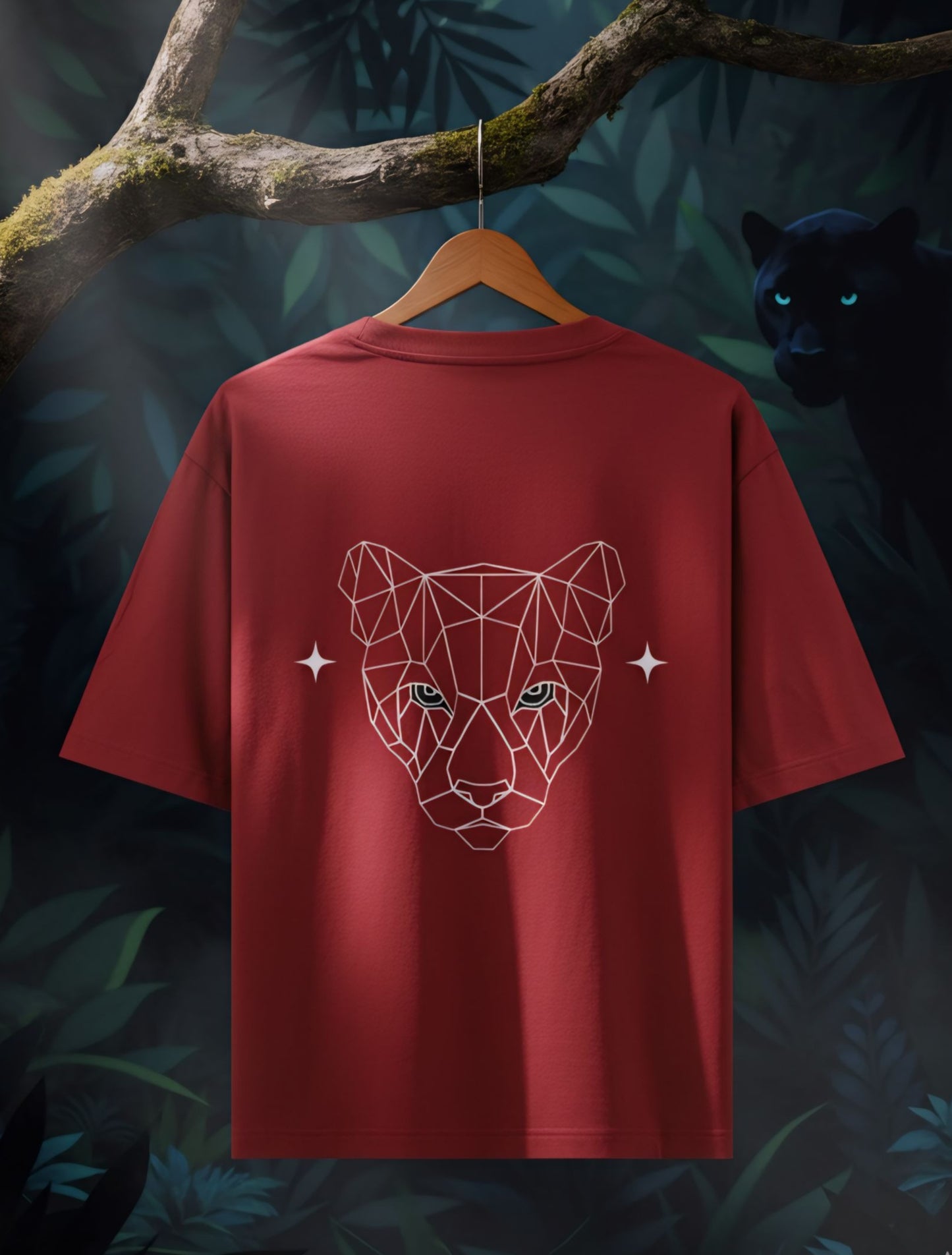 6353 Geometric Lepord Style Oversized Tee For Men & Women