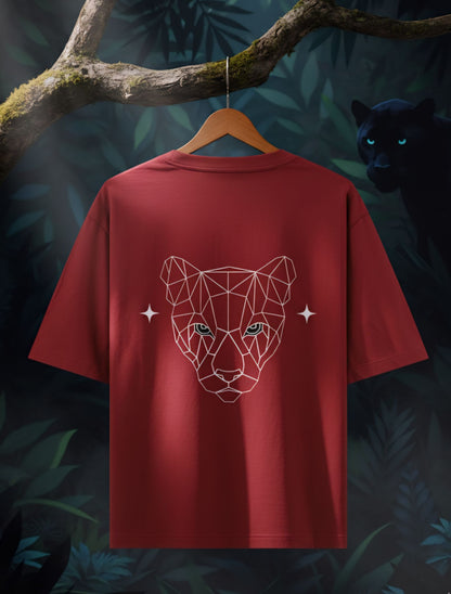 6353 Geometric Lepord Style Oversized Tee For Men & Women