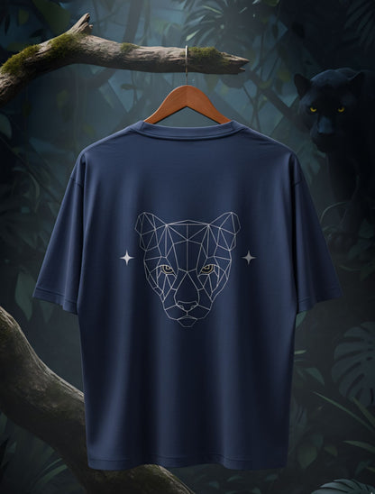 6353 Geometric Lepord Style Oversized Tee For Men & Women