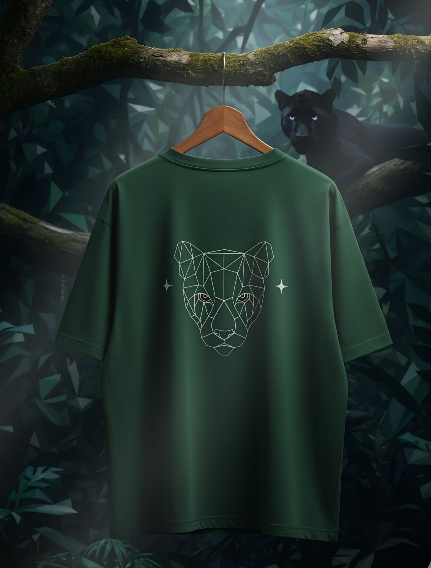 6353 Geometric Lepord Style Oversized Tee For Men & Women