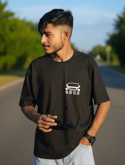 6353 Geometric Lepord Style Oversized Tee For Men & Women