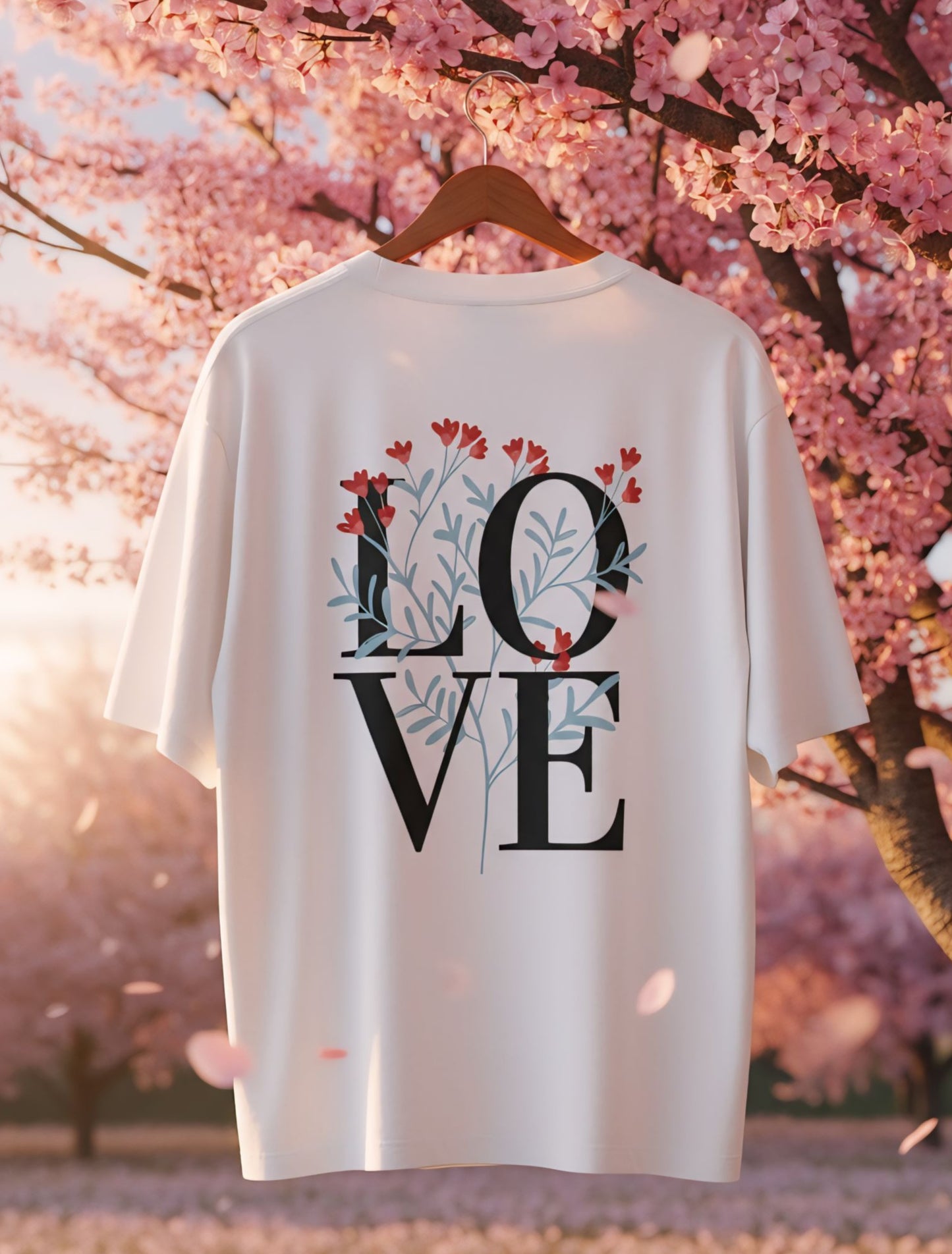 'Love' Graphic White Oversized T-shirt For Men & Women