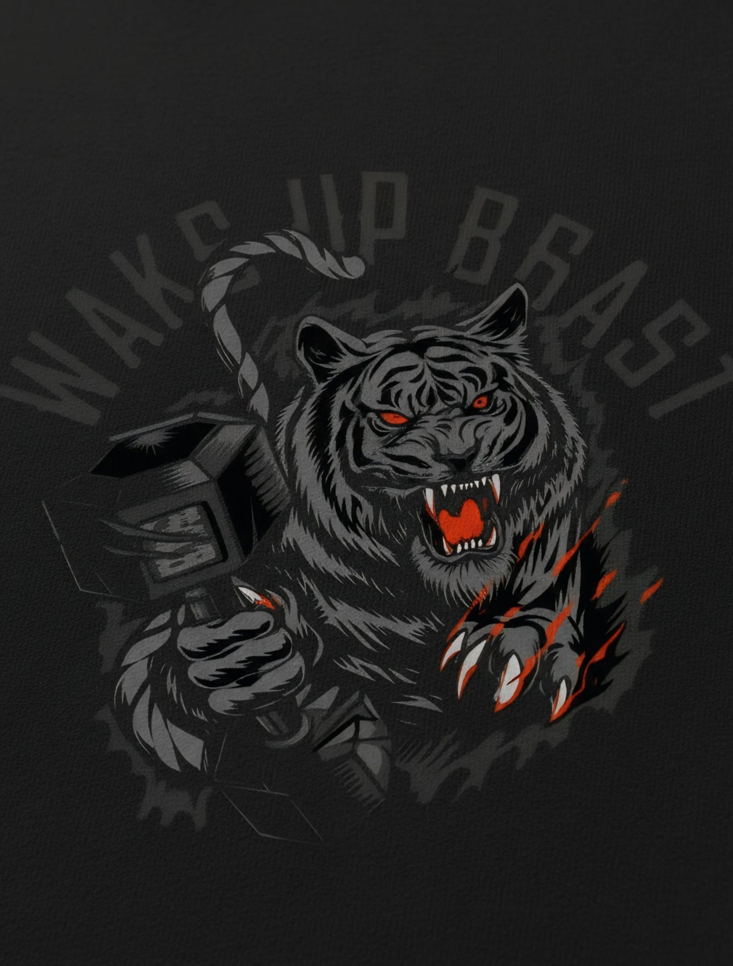 'Wake Up Beast' - Tiger Print Polo T-shirt For Men